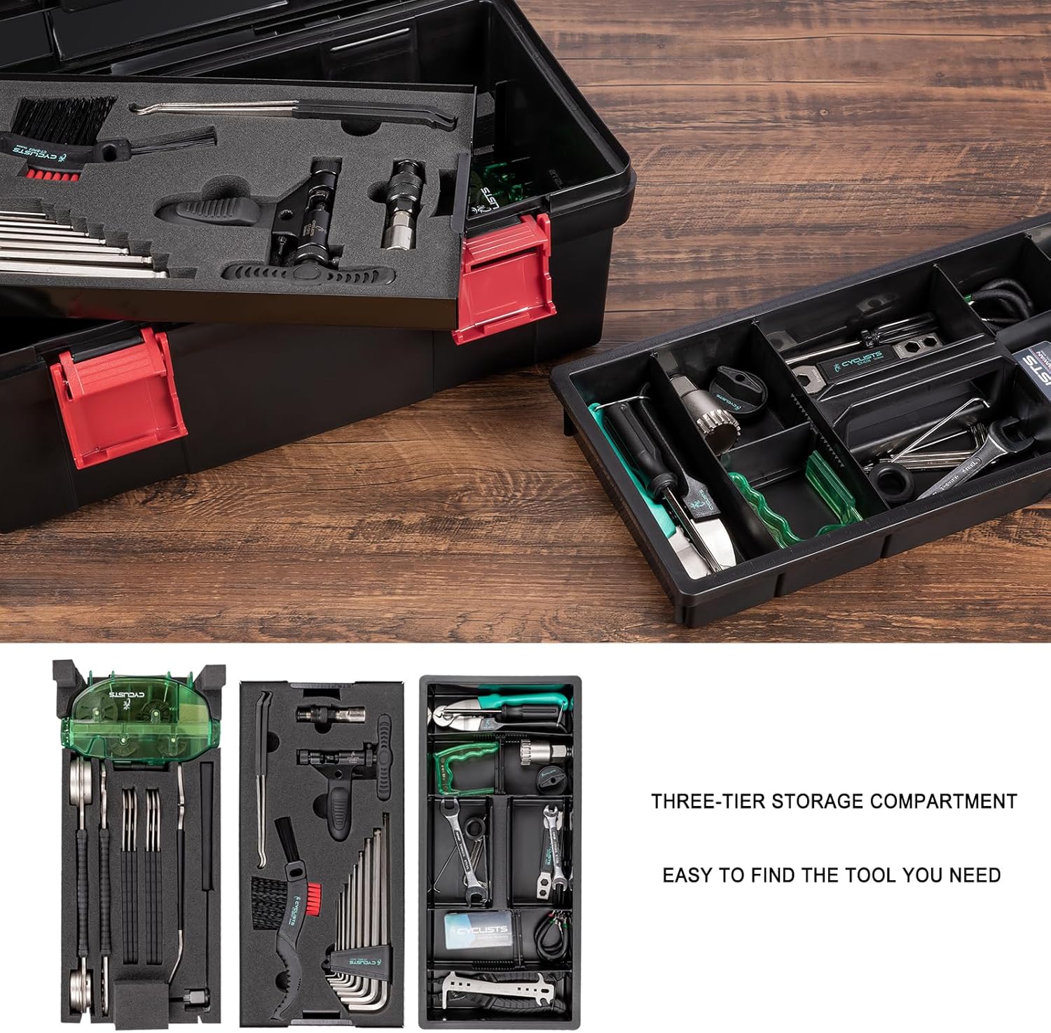 Kit de herramientas para bicicleta con estuche de almacenamiento, juego de herramientas de reparación de bicicletas de 35 piezas portátil,