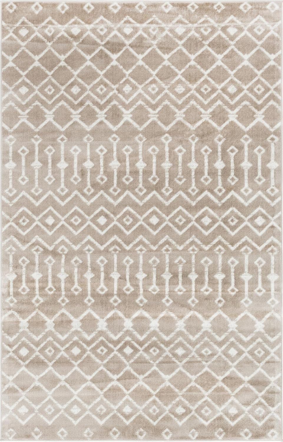 Unique Loom Enrejado Marroquí Colección Trellis Geométrica Transicional BeigeMarfil Alfombra Área (10 pies 8 pulgadas x 16 pies 5 pulgadas)
