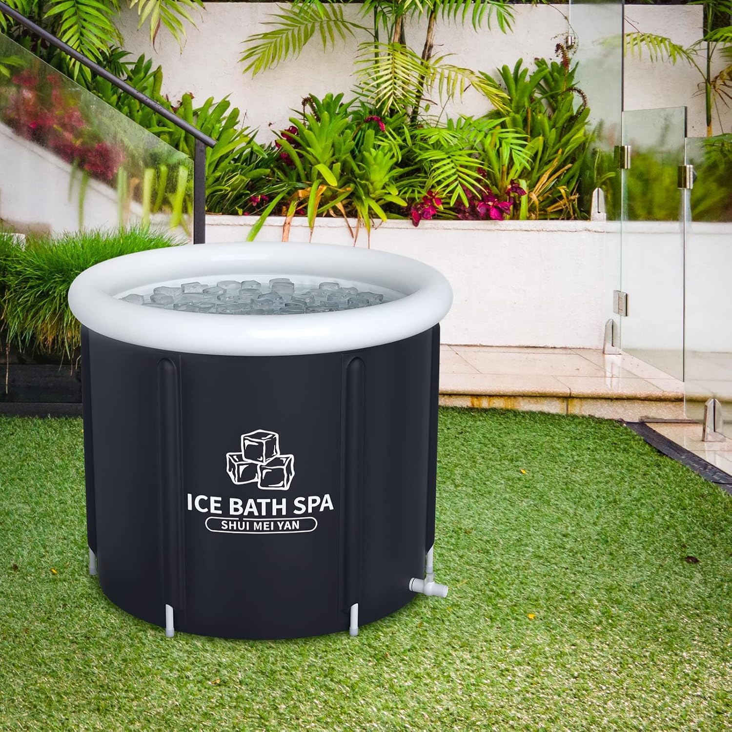 Bañera de hielo grande para atletas, bañera portátil independiente para adultos, bañera de terapia de agua fría para recuperación, bañera de