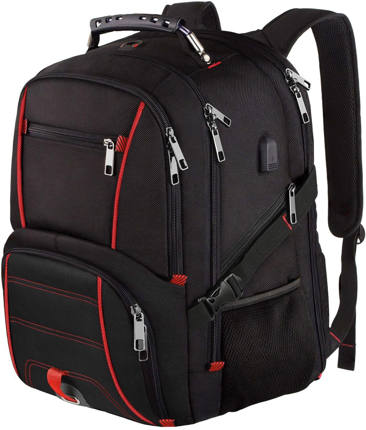 Mochila de viaje para laptop, mochila extra grande para hombres y mujeres con puerto de carga USB, compatible con la TSA y resistente mochila para