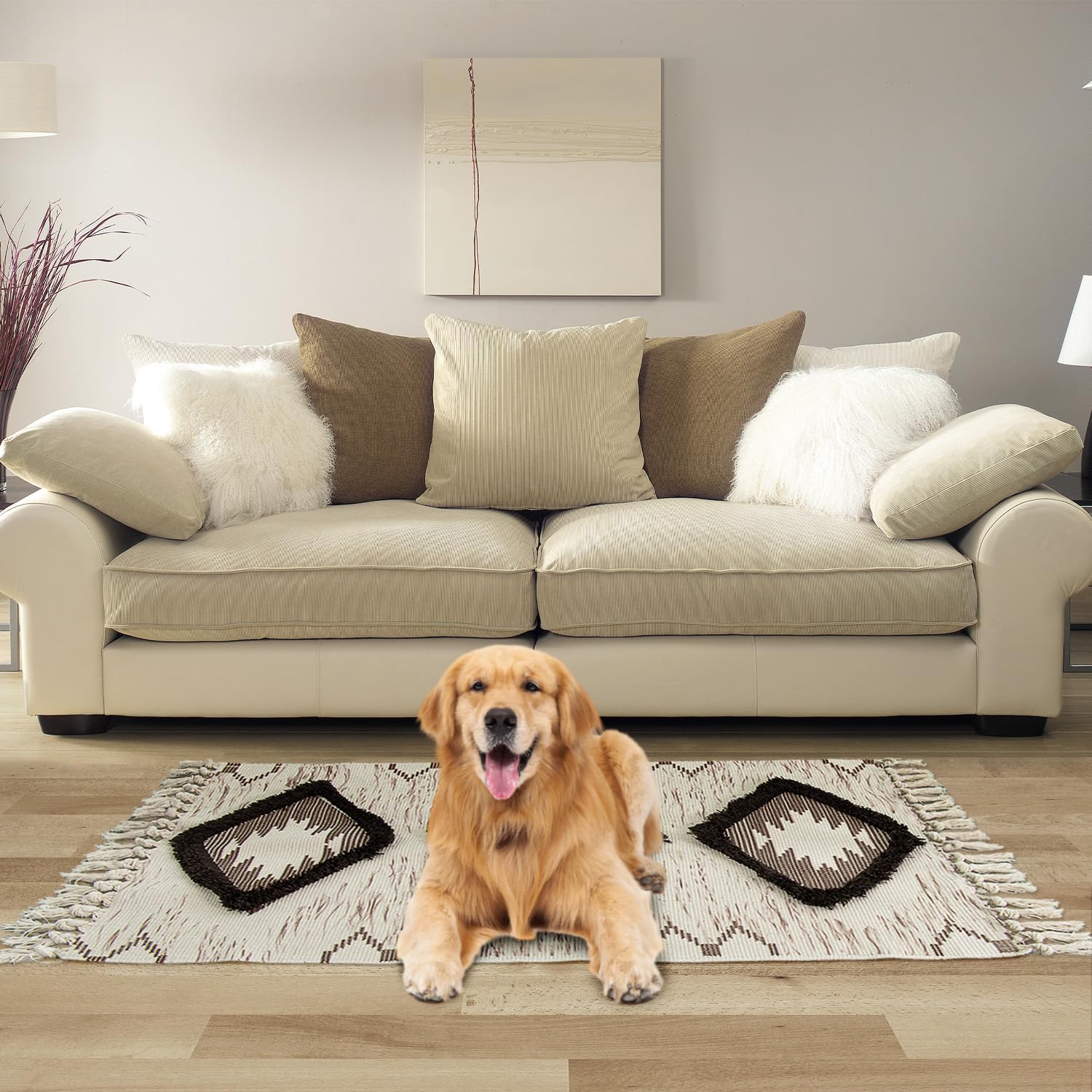 nanbowang Alfombra de pasillo bohemia de 2 x 5 pies, alfombra de pasillo lavable, alfombra de piso de cocina con borlas, alfombra de pasillo tejida