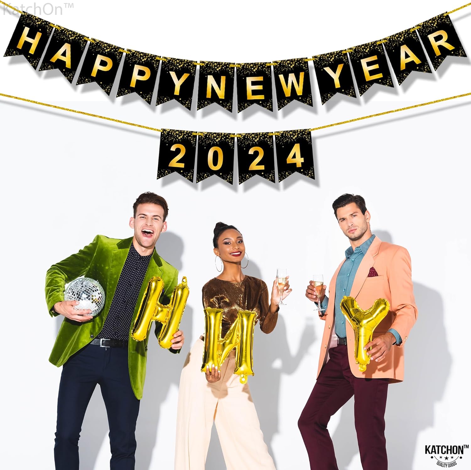 KatchOn, Cartel de feliz año nuevo 2024  Grande de 10 pies  Cartel de feliz año nuevo 2024  Cartel de feliz año nuevo, decoraciones de Año Nuevo