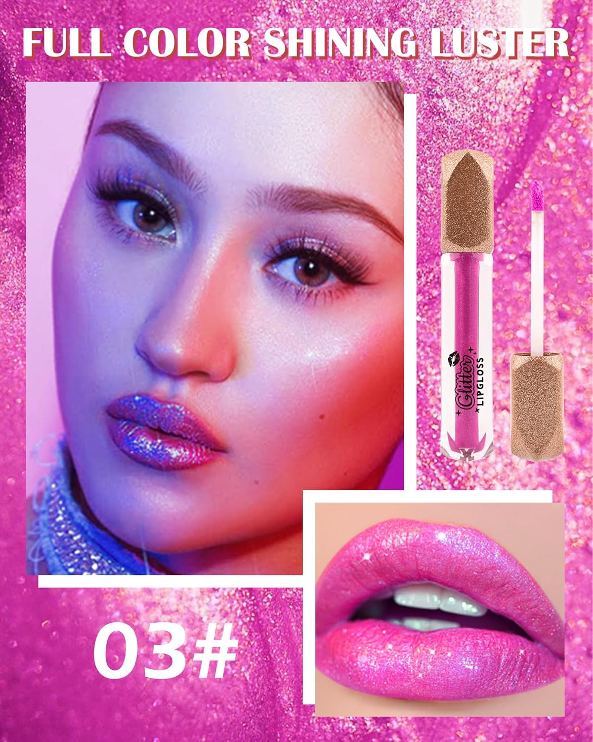 Lápiz labial líquido con purpurina mate, 1 unidad, resistente al agua, diamante, rojo, rosa, brillante, metálico, de alto pigmento, antiadherente,