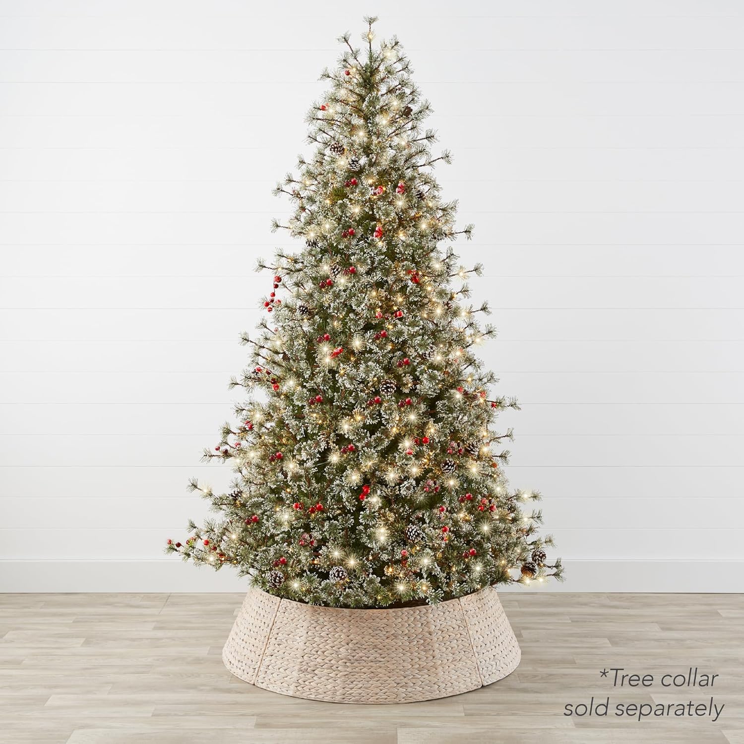 Best Choice Products Árbol de Navidad de pino de cachemira preiluminado de 7.5 pies, decoración navideña artificial semiflocada de alta calidad con