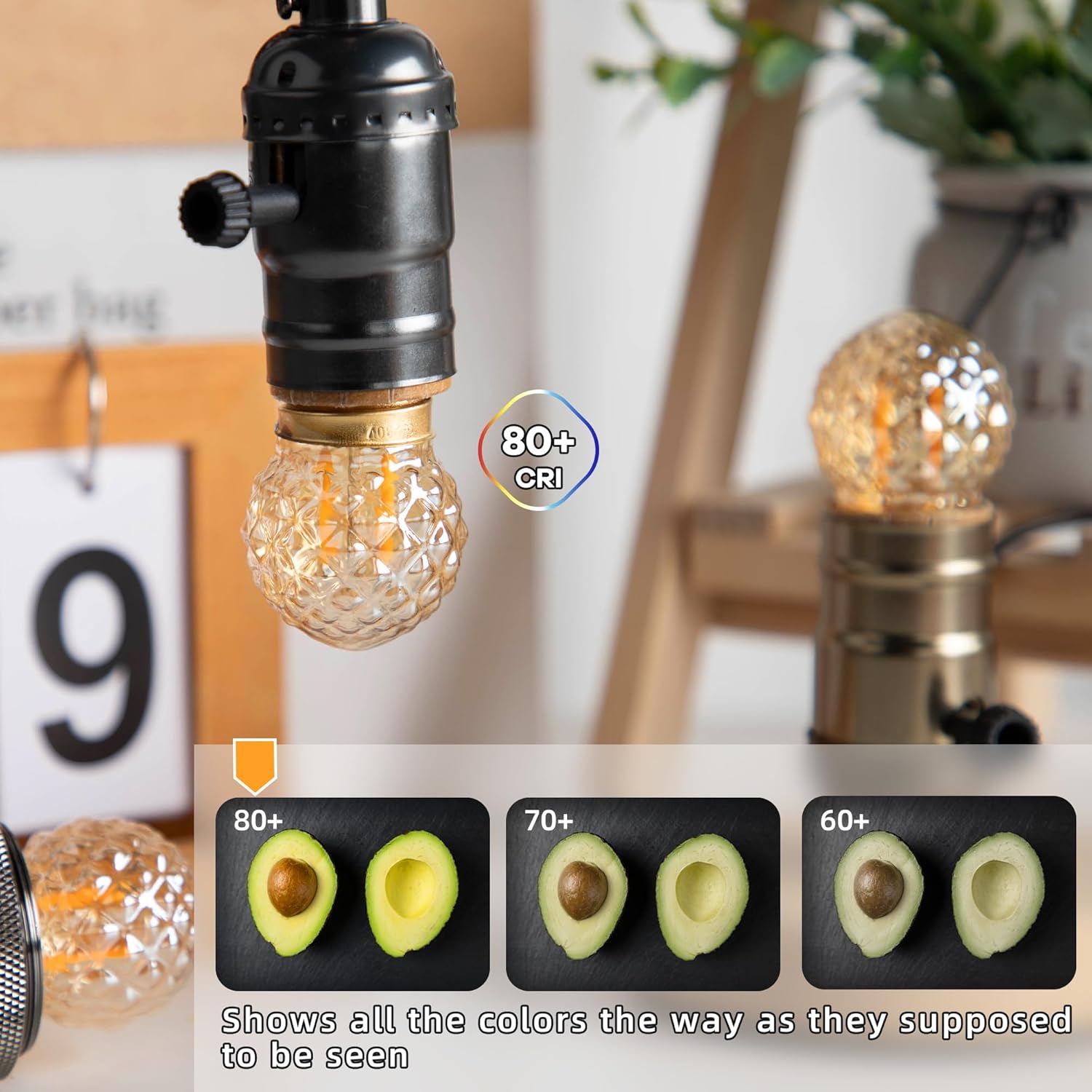 Bombillas LED pequeñas E26 ámbar, bombilla Edison pequeña de 1 W, incandescente de 10 W, bombillas decorativas de bajo vatio, 2200 K blanco cálido