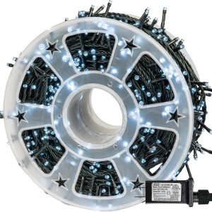 Dazzle Bright Guirnalda de luces LED de Navidad de 164 pies, 500 luces LED de alambre verde impermeable con 8 modos, decoraciones de Navidad al aire Dazzle Bright Guirnalda de luces LED de Navidad de 164 pies, 500 luces LED de alambre verde impermeable con 8 modos, decoraciones de Navidad al aire