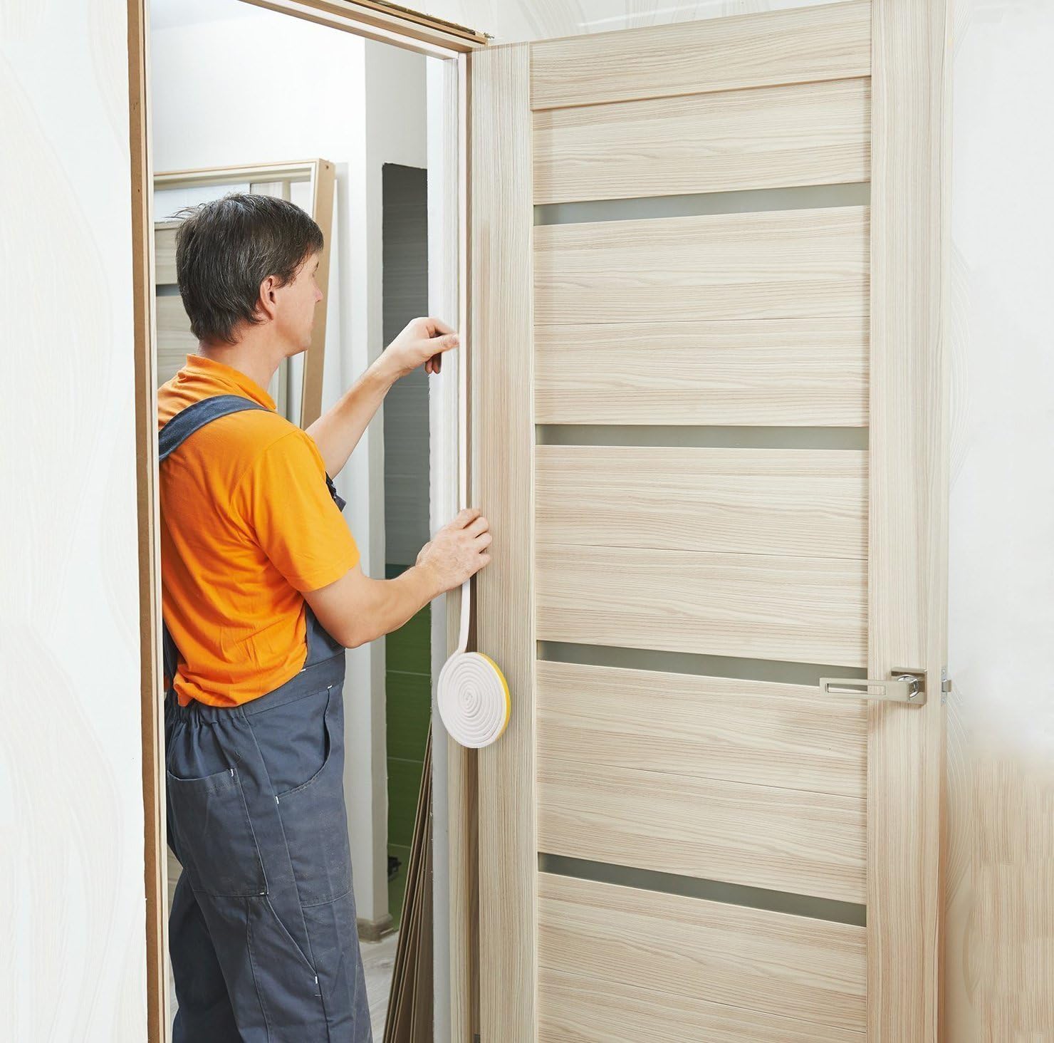 Burlete de aislamiento para puertas y ventanas, tira de sellado de espuma autoadhesiva para puerta, sellado de sonido, bloqueador de huecos Epdm (2