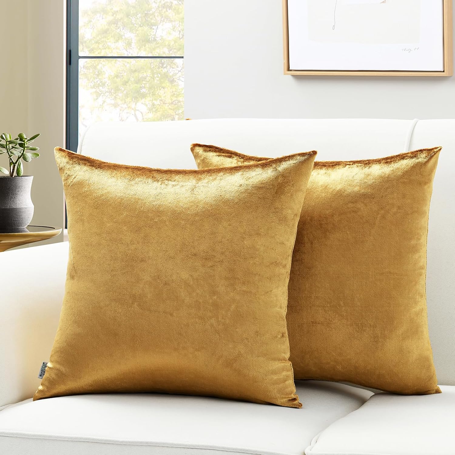 NordECO HOME Fundas de almohada decorativas, juego de 2 fundas de almohada de terciopelo suave para cama, automóvil, decoración del hogar, 20 x 20