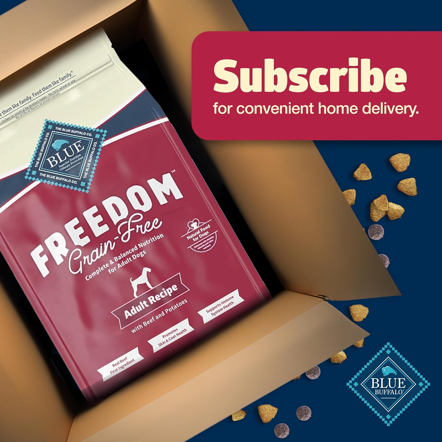 Blue Buffalo Freedom – Receta sin granos para perro, receta de carne de res, 4 libras