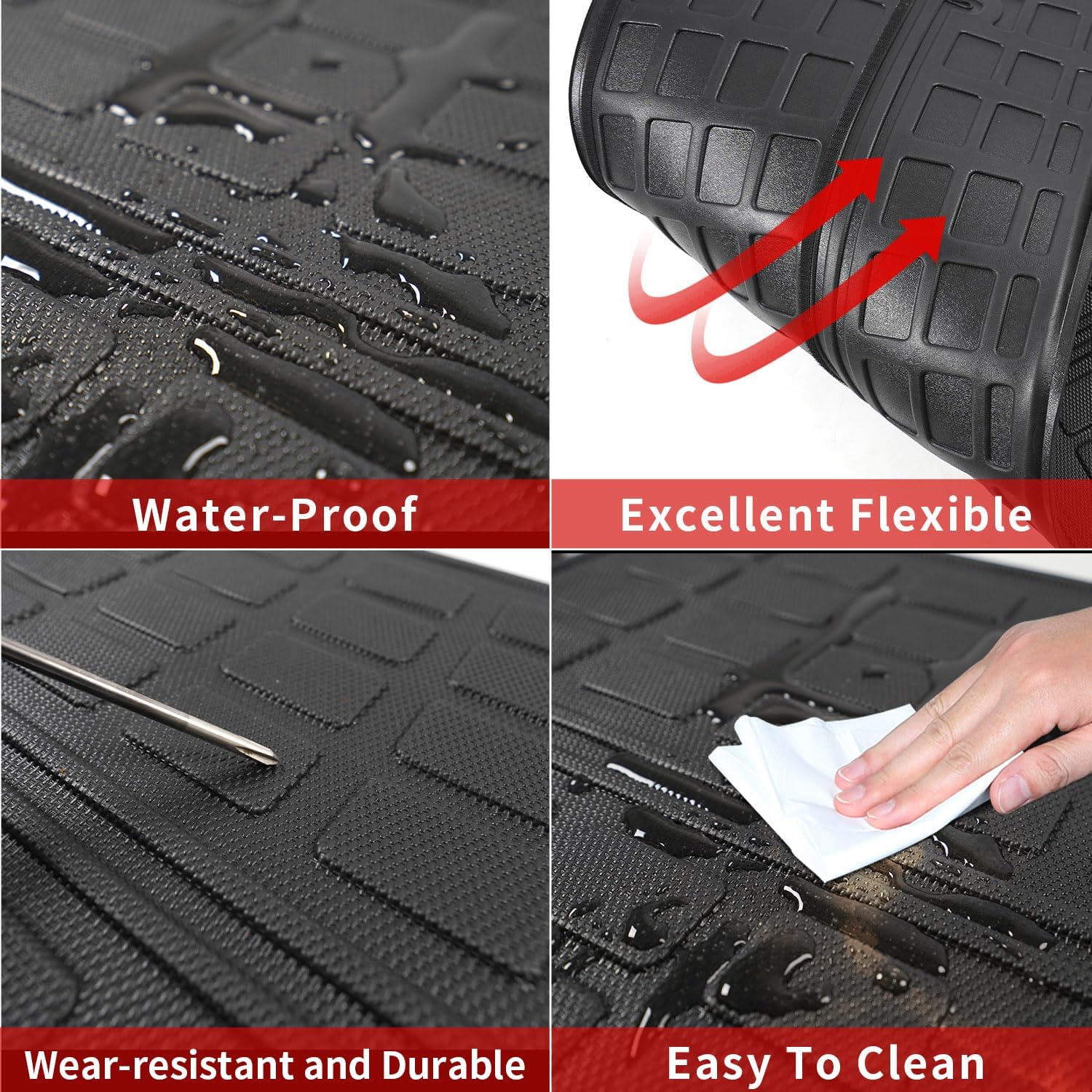 Xipoo Alfombrilla de respaldo compatible con Toyota 4Runner 2010-2024, protector de asiento trasero de 7 plazas, material TPE, repuesto para
