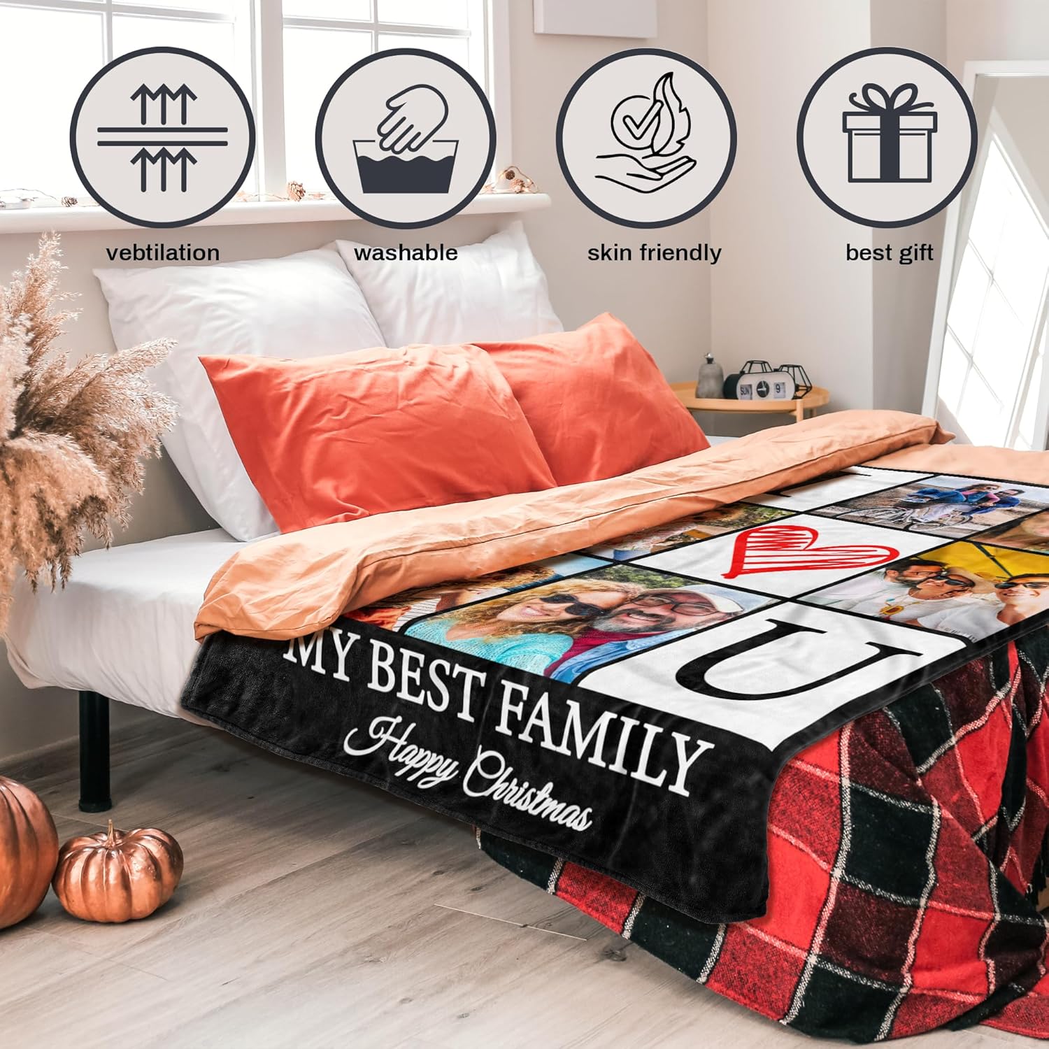 DIYKST Manta personalizada con fotos, manta de fotos personalizada, mantas personalizadas con fotos, manta de fotos personalizada con imágenes,
