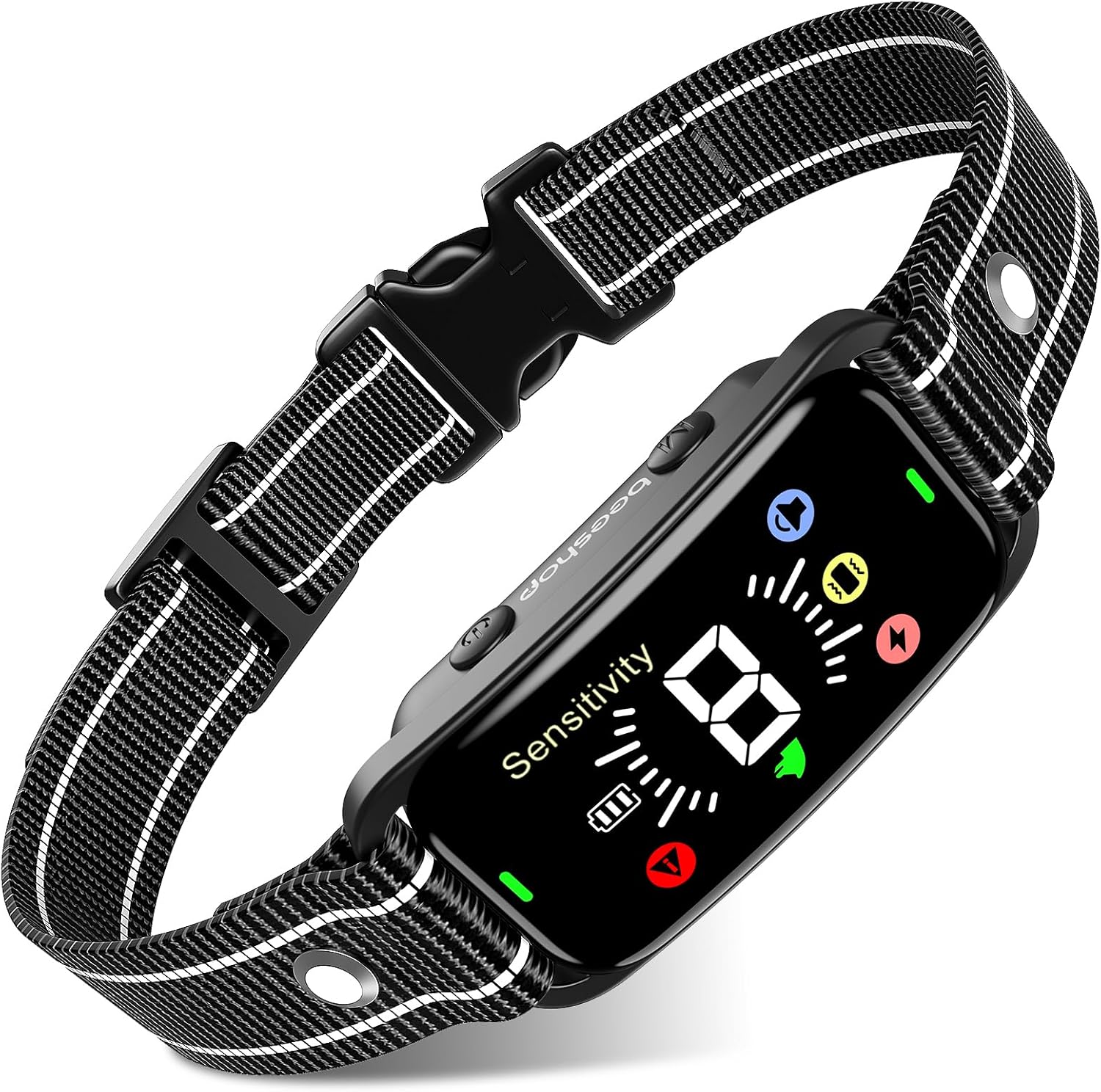 BEESHOP – Collar antiladridos recargable para perros grandes, medianos y pequeños, collar de entrenamiento inteligente antiladridos con 8