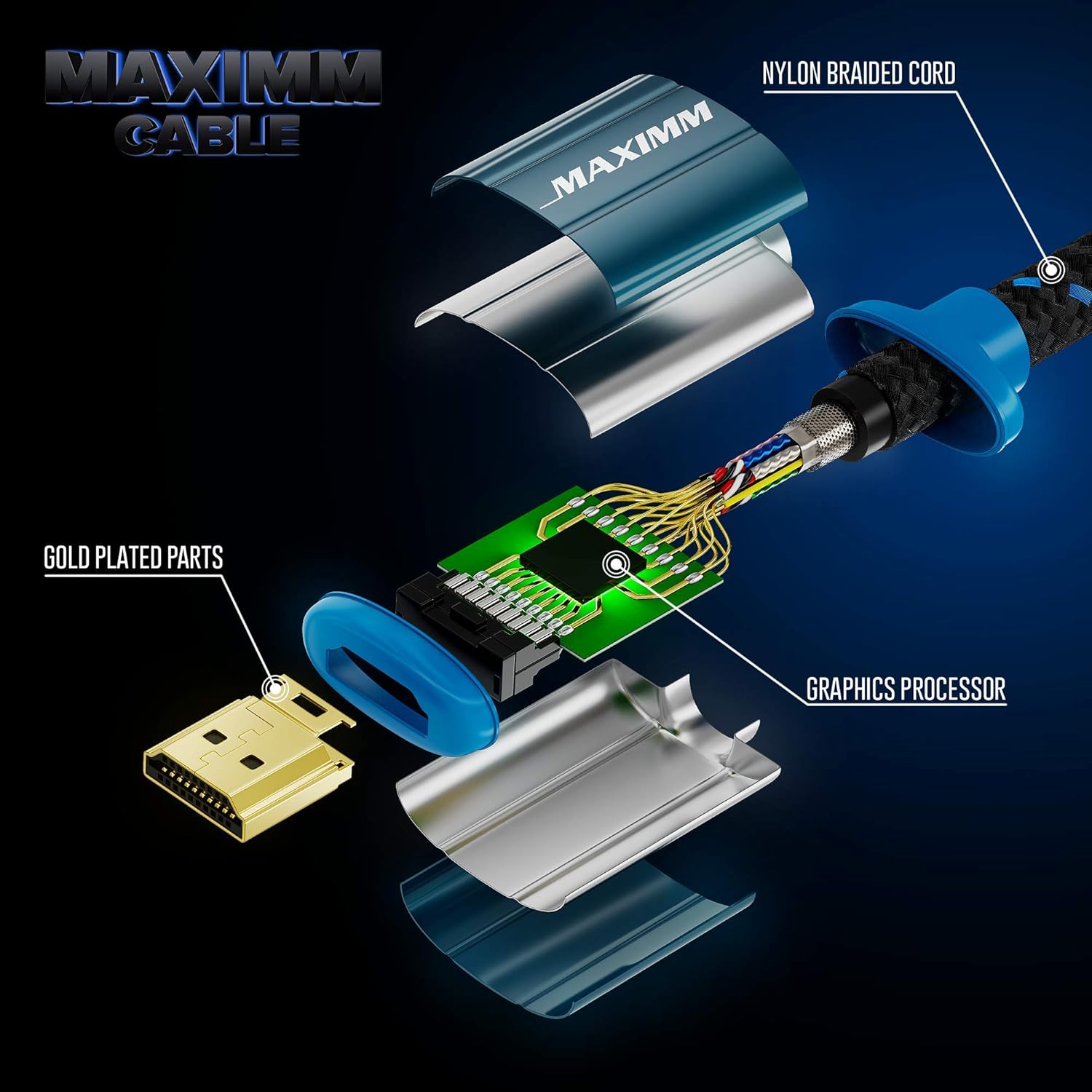 Cable de extensión HDMI macho a hembra compatible con cable HDMI de alta velocidad, protocolo HDCP, ARC, 3D, resolución de video de 1080p a 2160p,