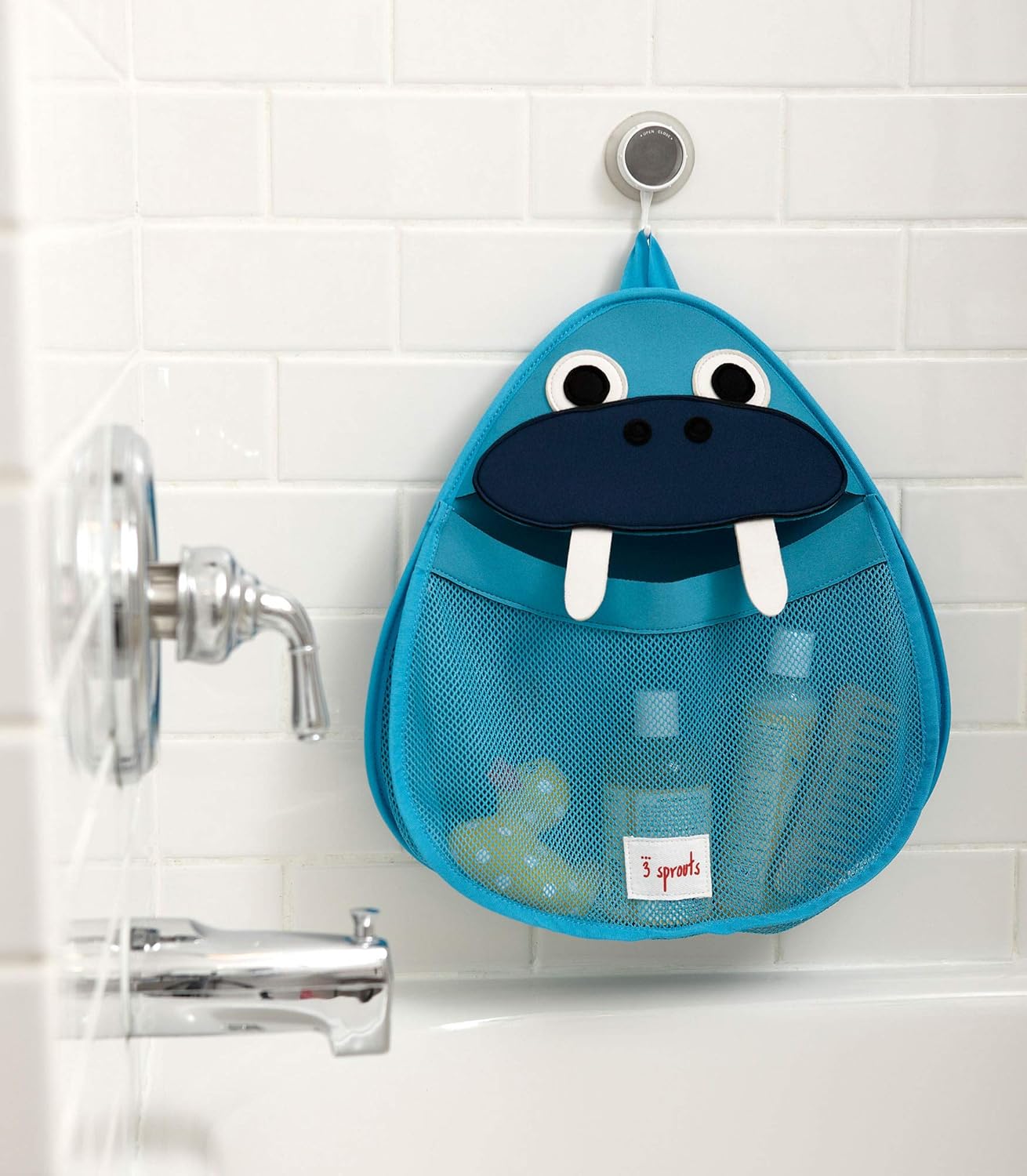 3 Sprouts Organizador de almacenamiento de baño – Organizador para ducha, bebé y juguetes – Morsa