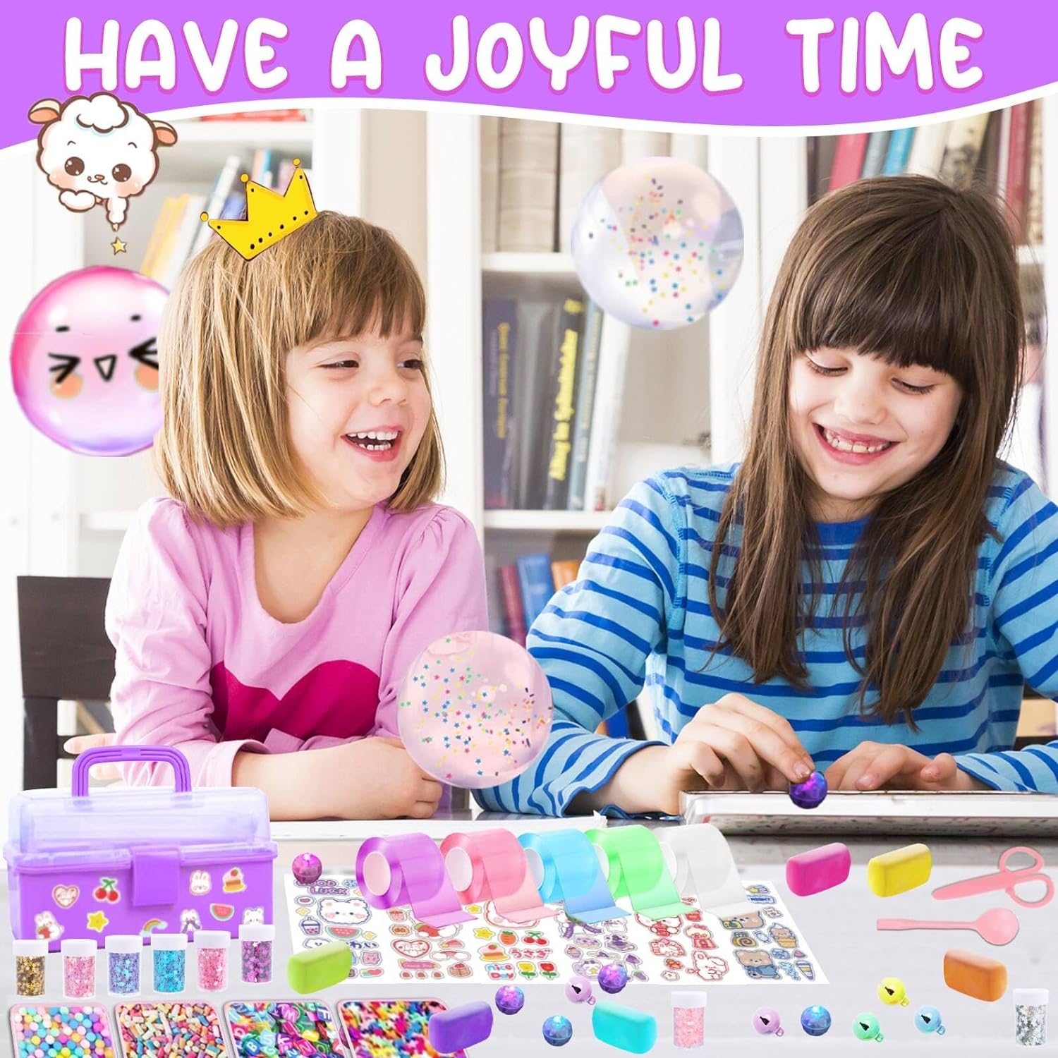 Jimcii Lindo kit de burbujas de nano cinta para niños con caja, cinta nano de doble cara, burbujas de cinta nano mágica