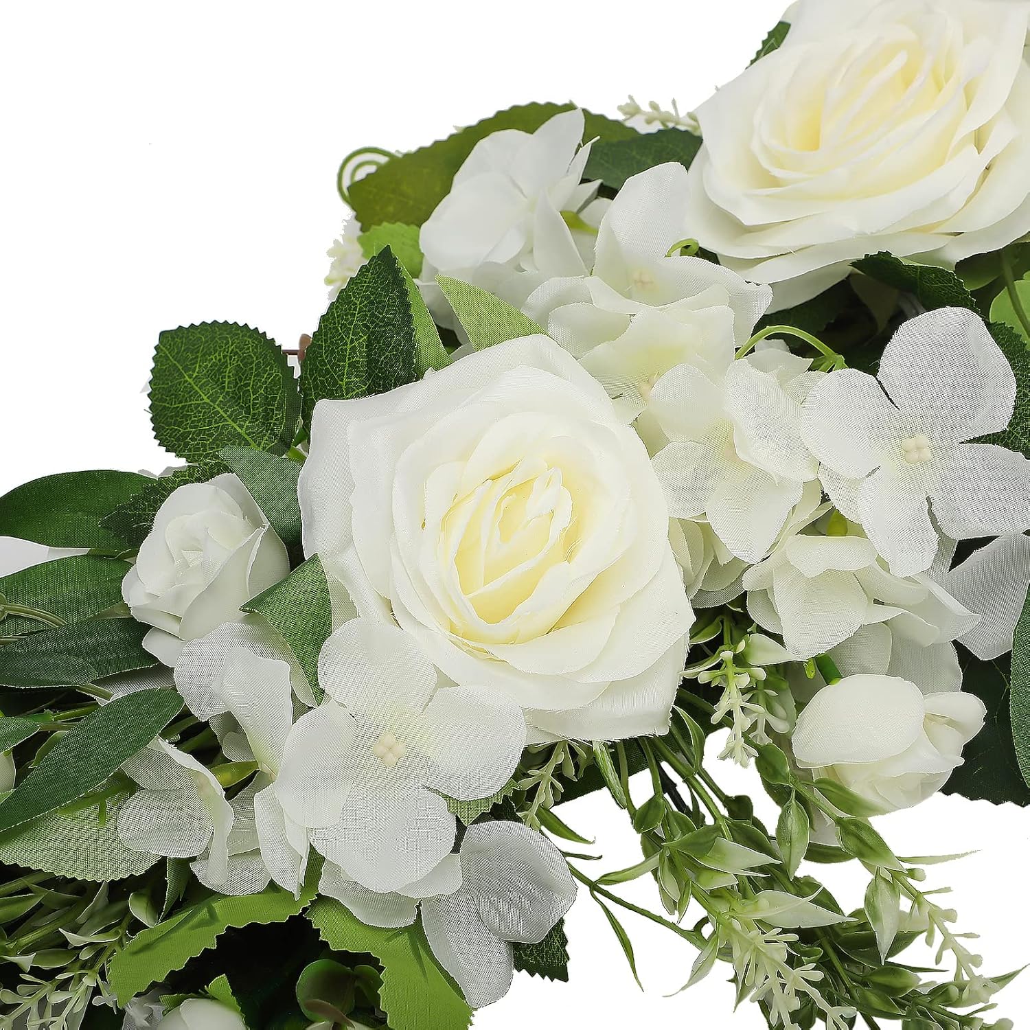 Arreglo floral de árbol artificial, diseño floral rústico, con diseño de arco para boda, recepción, decoración de mesa (blanco)
