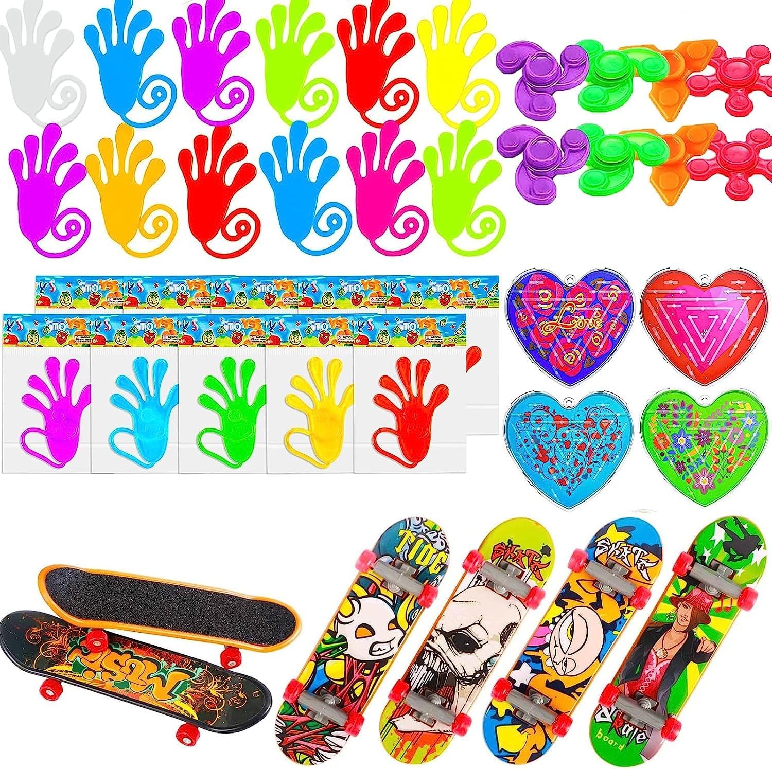 61 piezas de recuerdos de fiesta pop para niños, juguetes para ansiedad, juguetes de caja del tesoro para premios de aula, relleno de piñata, cofre