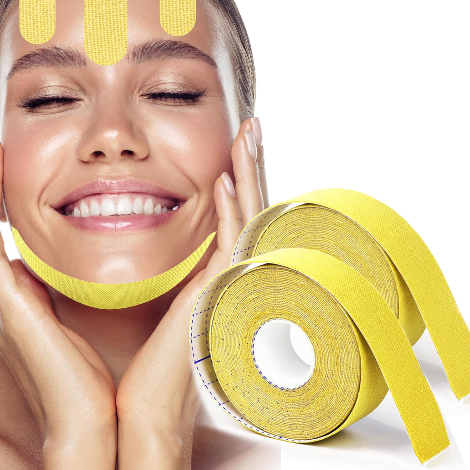 Akissos Cinta facial para arrugas parche facial completo – Reafirmante y tensa de la piel – Parches antiarrugas – Productos de cuidado personal –