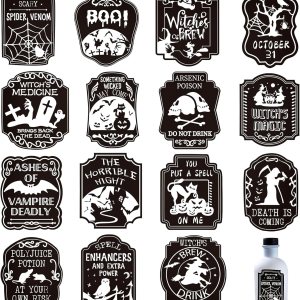 120 etiquetas adhesivas para botellas de Halloween, poción de bruja, boticario, botella de vino para suministros de decoración de fiesta de Halloween 120 etiquetas adhesivas para botellas de Halloween, poción de bruja, boticario, botella de vino para suministros de decoración de fiesta de Halloween