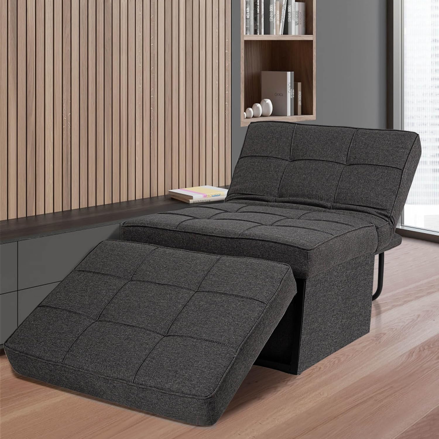 Sofá cama convertible, cama otomana plegable multifunción 4 en 1 con respaldo ajustable, moderna silla extraíble para sala de estar, apartamento,