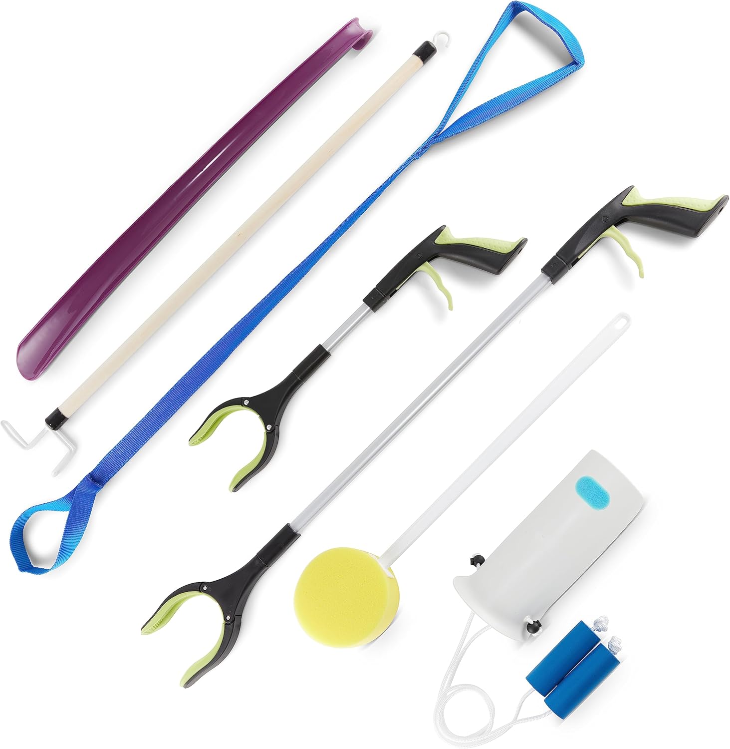 Kit de 7 piezas de cadera de lujo  Kit de reemplazo de caderarodilla de lujo  Levantador de piernas, ayuda para calcetines, 2 agarradores