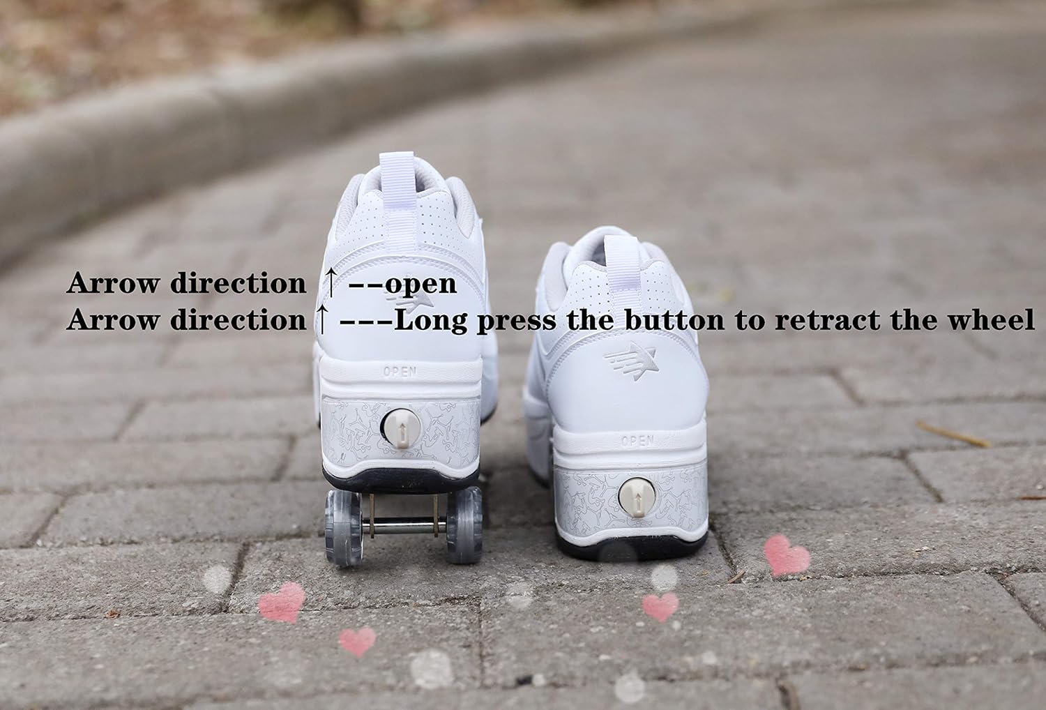 Deformación Parkour Roller Shoes 4-Wheels Parkour Children’s Park Walking Roller Skates