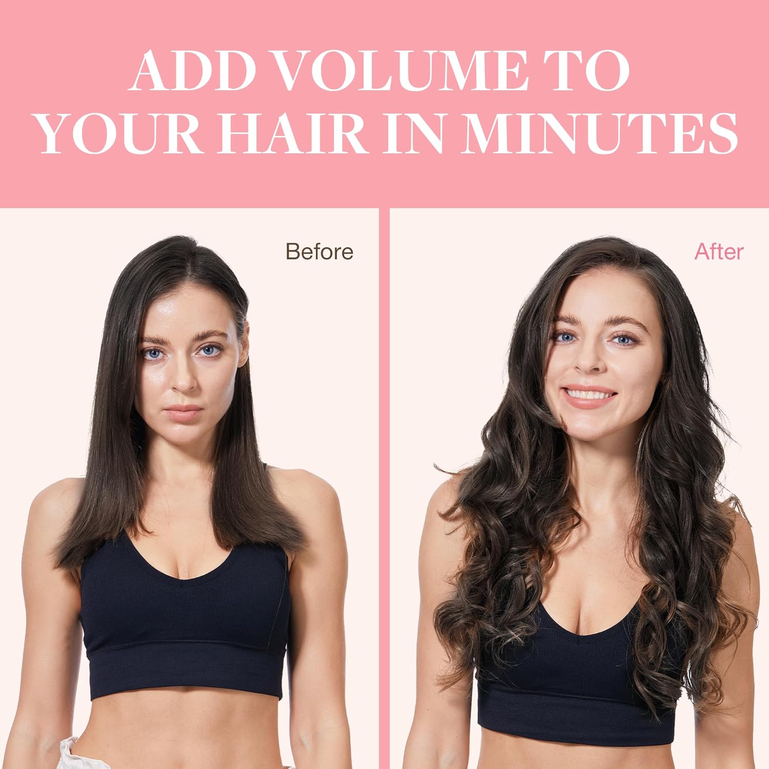 GOO GOO – Extensiones de cabello humano con clip, color castaño oscuro de 16 pulgadas, 7 piezas de 4.23oz, extensiones de cabello humano Remy liso