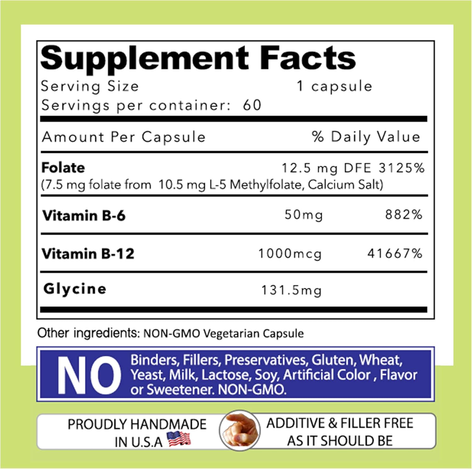 Our Daily Vites – Cofactores de complejo de L-metilfolato B y aminoácidos esenciales (7.5 mg), folato activo, metilcobalamina B12 metilcobalamina,