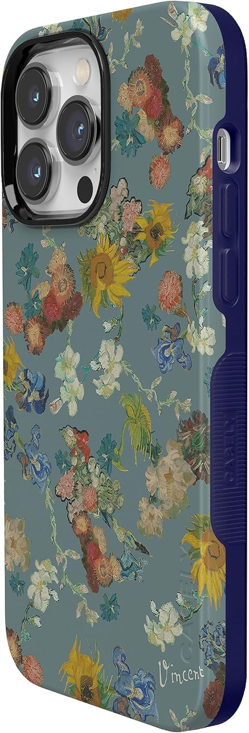 Casely Funda para iPhone 14 Pro  Flores de Van Gogh  50 aniversario  Compatible con MagSafe  Funda de teléfono iPhone 14 Pro