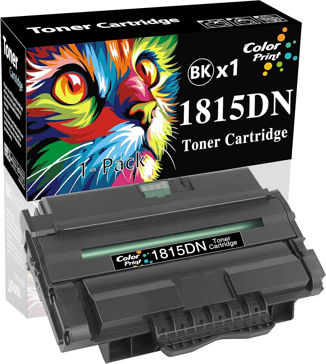 Paquete de 1 cartucho de tóner compatible con ColorPrint de alto rendimiento para impresora láser Dell 1815DN 1815 multifunción 310-7943 NF485 PF658