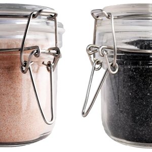 Juego de regalo gourmet de sal marina de lava negra del Himalaya y hawaiana (molida fina, 8 onzas cada uno) en tarros reutilizables herméticos de 8 Juego de regalo gourmet de sal marina de lava negra del Himalaya y hawaiana (molida fina, 8 onzas cada uno) en tarros reutilizables herméticos de 8