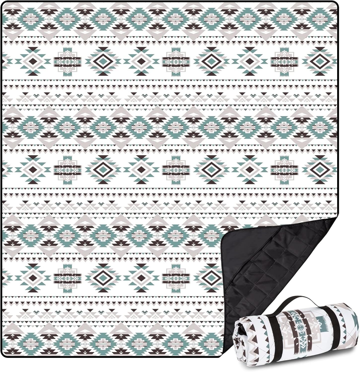 Manta de picnic extragrande (79 x 82 pulgadas), manta de campamento impermeable de 3 capas de grosor, manta de picnic a prueba de arena para playa,