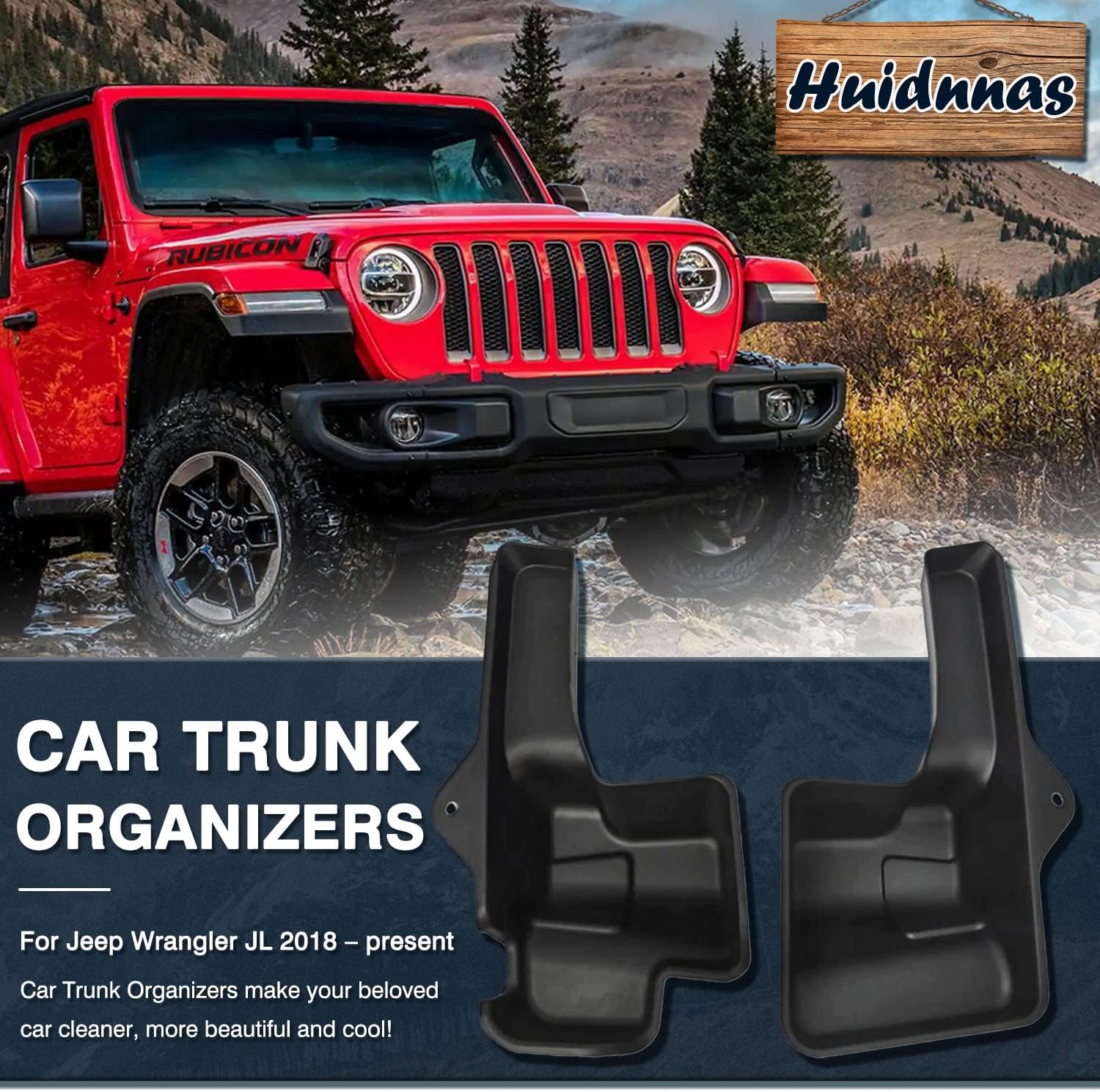 Bandeja de almacenamiento para maletero lateral de carga trasera para Jeep Wrangler JL 2018-2023, organizador de carga, color negro, 2 unidades (no