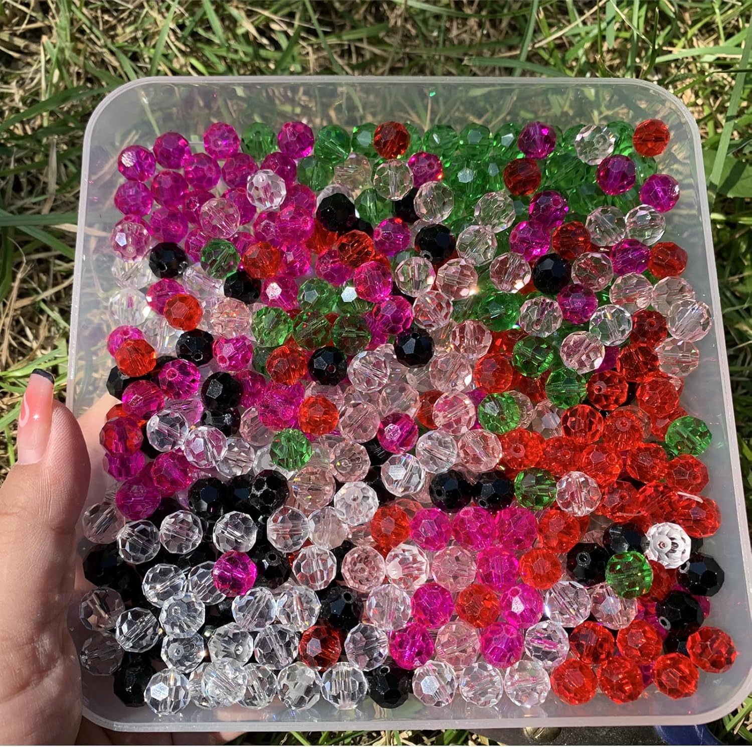 70 cuentas de vidrio de 0.394 pulgadas para hacer joyas, cuentas redondas de cristal de cristal, cuentas de cristal Rondelle facetadas para