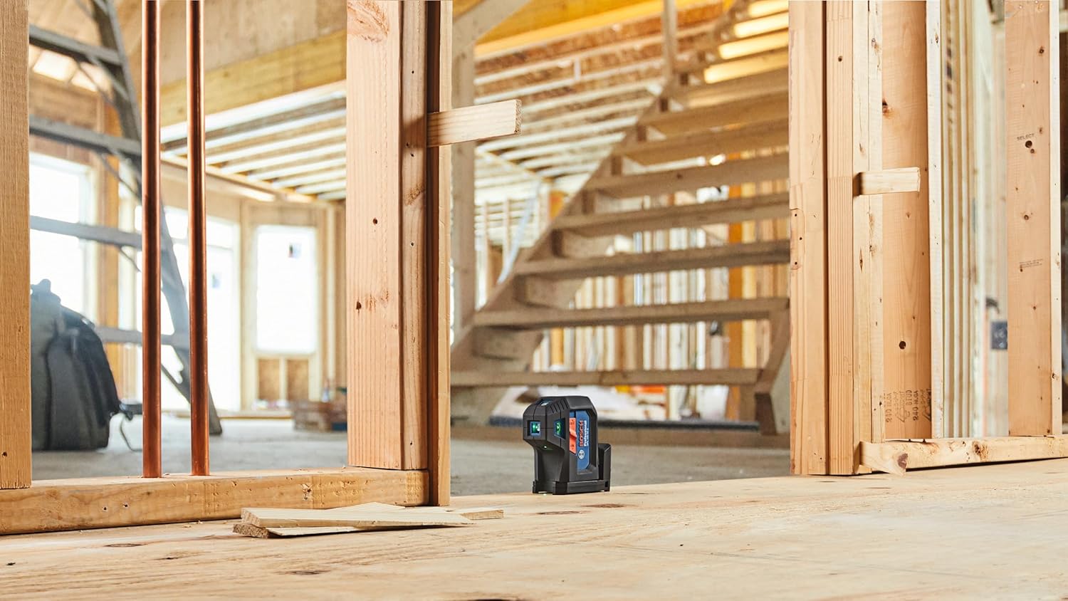 Bosch GPL100-50G Nivel láser de alineación de 5 puntos de 125 pies 360 con soporte magnético integrado, nivel láser de 5 puntos de servicio pesado - Imagen 11