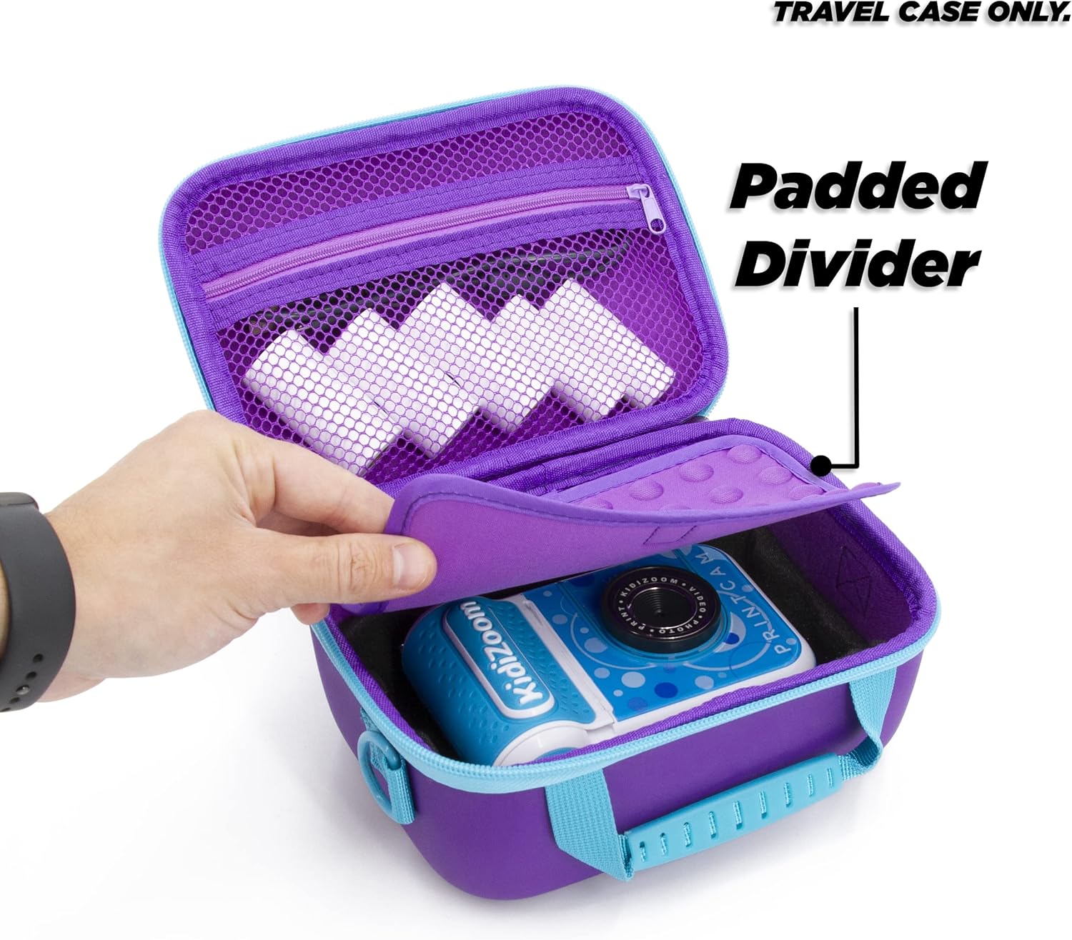 CASEMATIX Funda de viaje para cámara de juguete compatible con KidiZoom PrintCam, recambios de papel y cargador con correa de hombro ajustable,