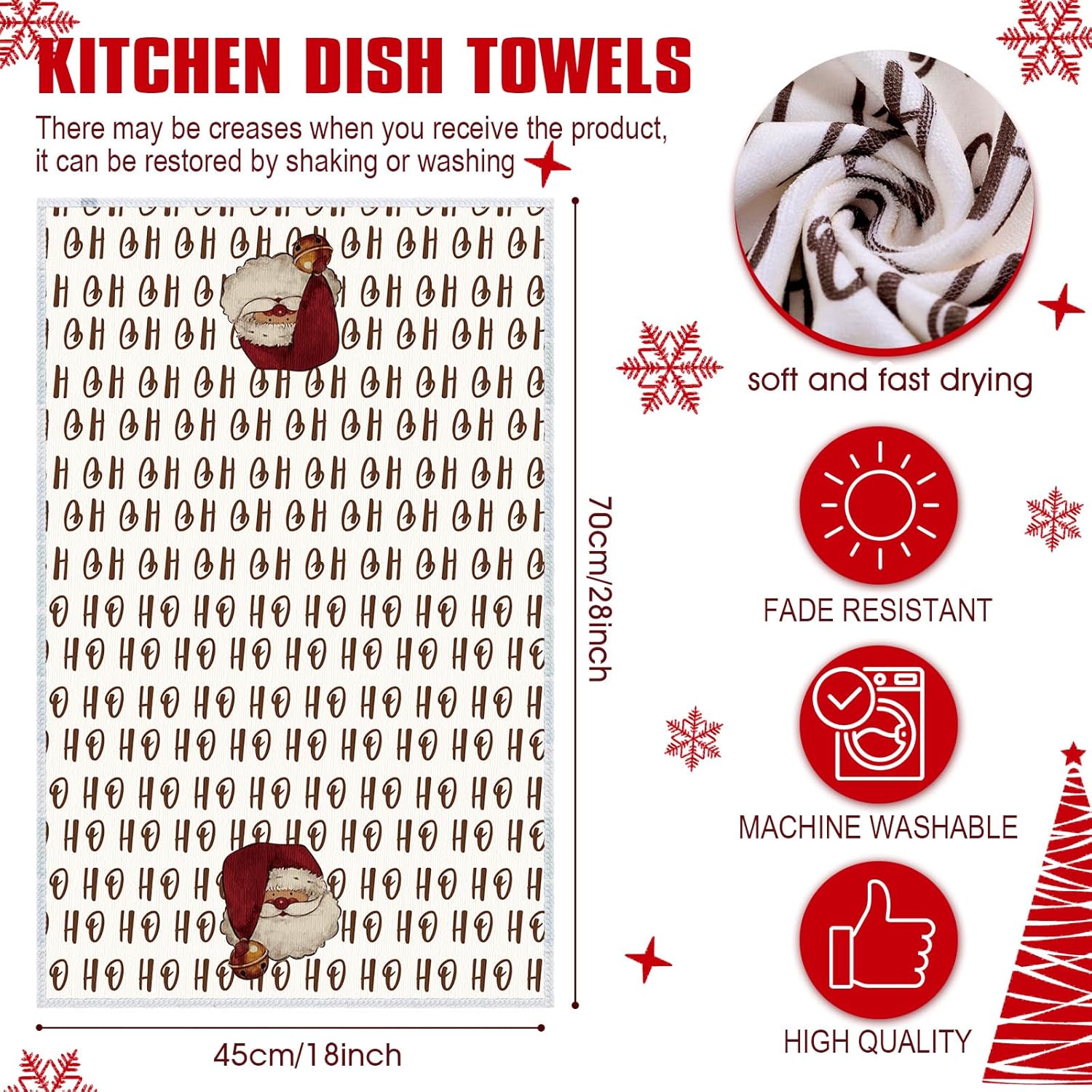 Norme 4 paños de cocina de Navidad, paños de cocina de Navidad, paños de cocina decorativos de invierno, muñeco de nieve, camión, Papá Noel, toallas