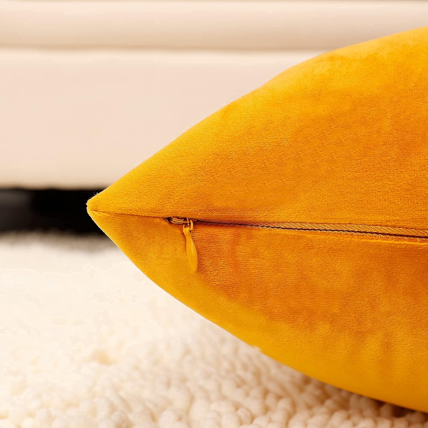Juego de 2 fundas de cojín cuadradas decorativas de terciopelo súper suaves y sólidas, 18 x 18 pulgadas, para sofá, dormitorio o automóvil,