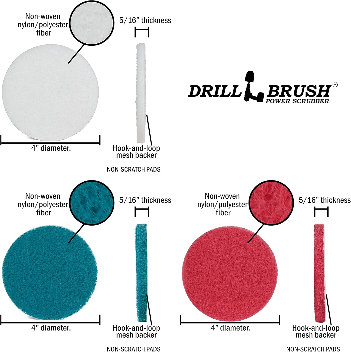 Cepillo de limpieza Drillbrush – Accesorio para cepillo de taladro – Limpieza de piedras – Cepillo de limpieza profunda – Cepillo limpiador de