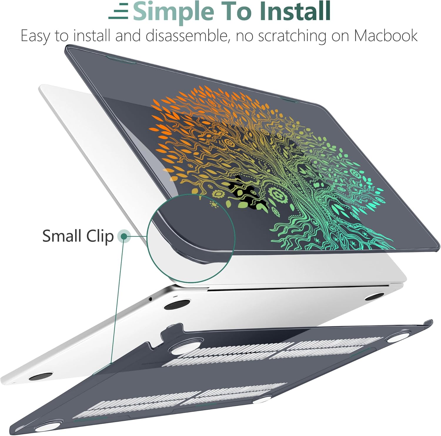 TWOLSKOO Funda para MacBook Air M2 de 13.6 pulgadas 2022 2023 A2681 con Touch ID, cubierta rígida de plástico con protector de pantalla, cubierta de