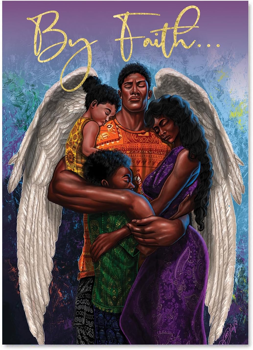 African American Expressions – Juego de tarjetas de Navidad en relieve en caja – Diseños religiosos tradicionales – Juego de 15 tarjetas (5×7) con