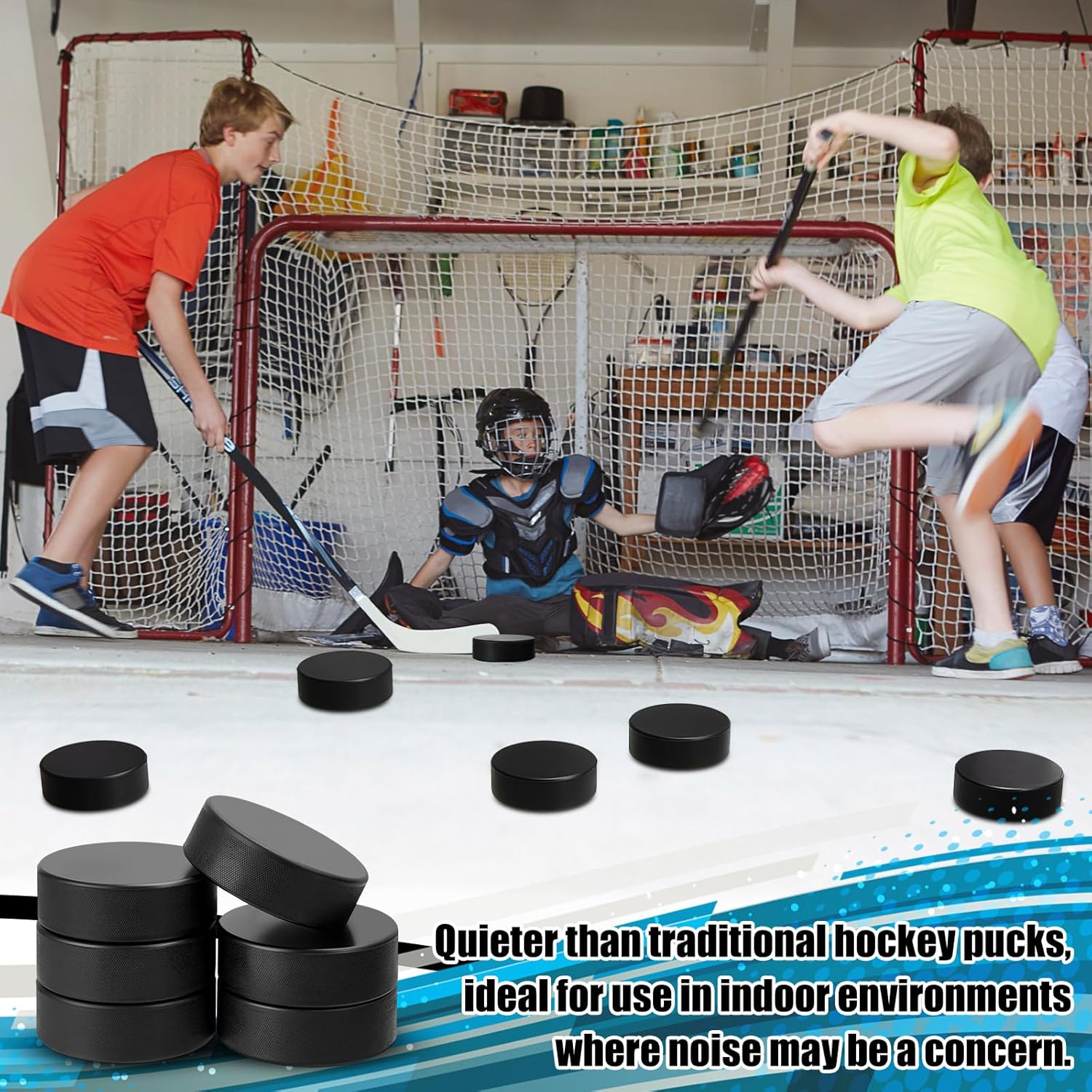 Sport Foam Ice Hockey Pucks 3 in for Practicing and Classic Training with Mesh Bag for Indoor Use Lightweight Hockey Supplies for Kid Adult, Safe