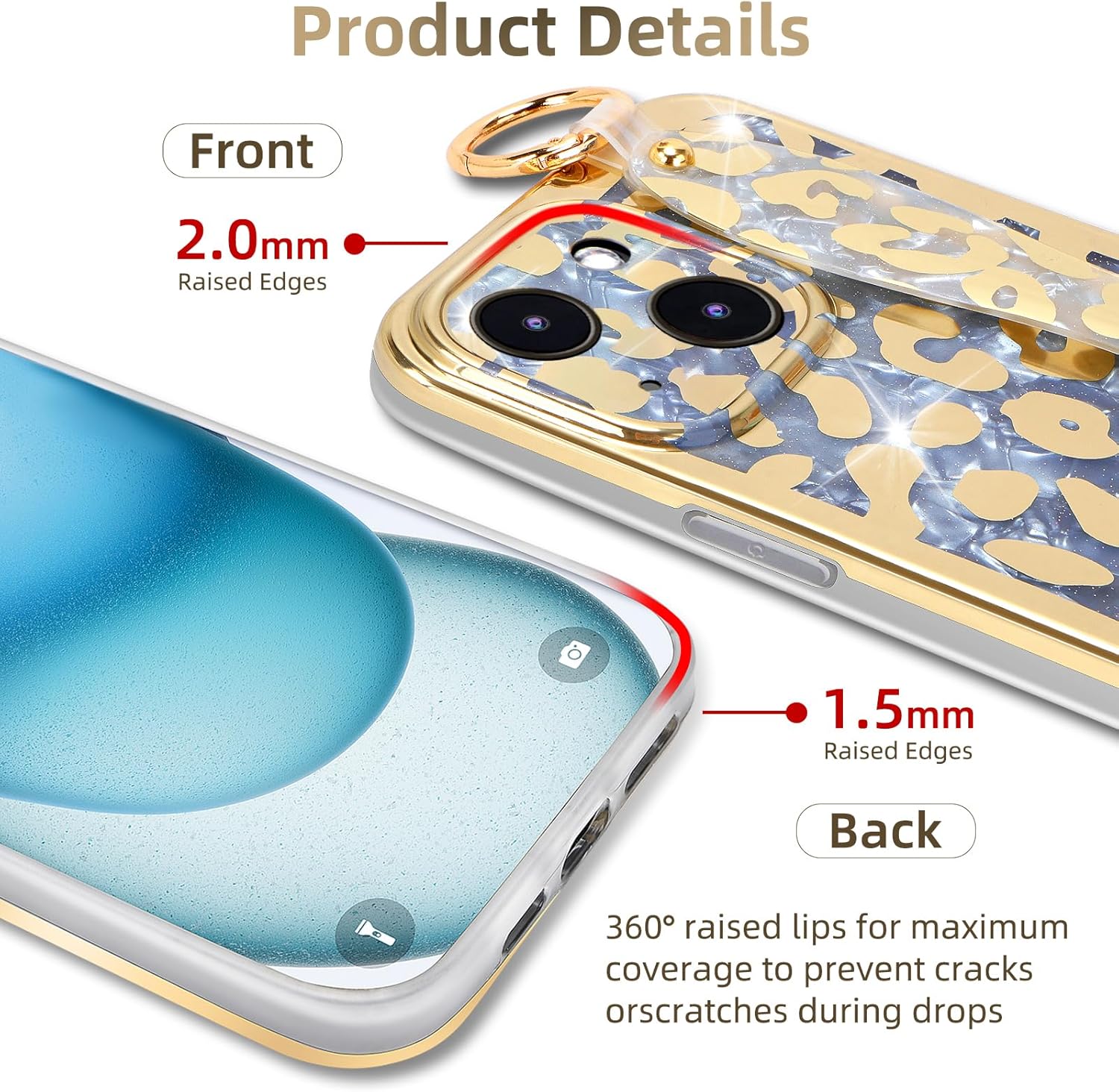 Funda para iPhone 14 Plus con función atril para Apple iPhone 14 Plus de 6.7 pulgadas (patrón de piel de leopardo)