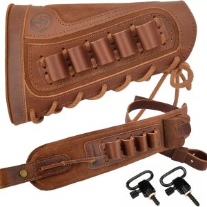WAYNE’S DOG 1 juego de funda de cuero para rifle con eslinga de pistola de fósforo para zurdo o cazador derecho WAYNE’S DOG 1 juego de funda de cuero para rifle con eslinga de pistola de fósforo para zurdo o cazador derecho