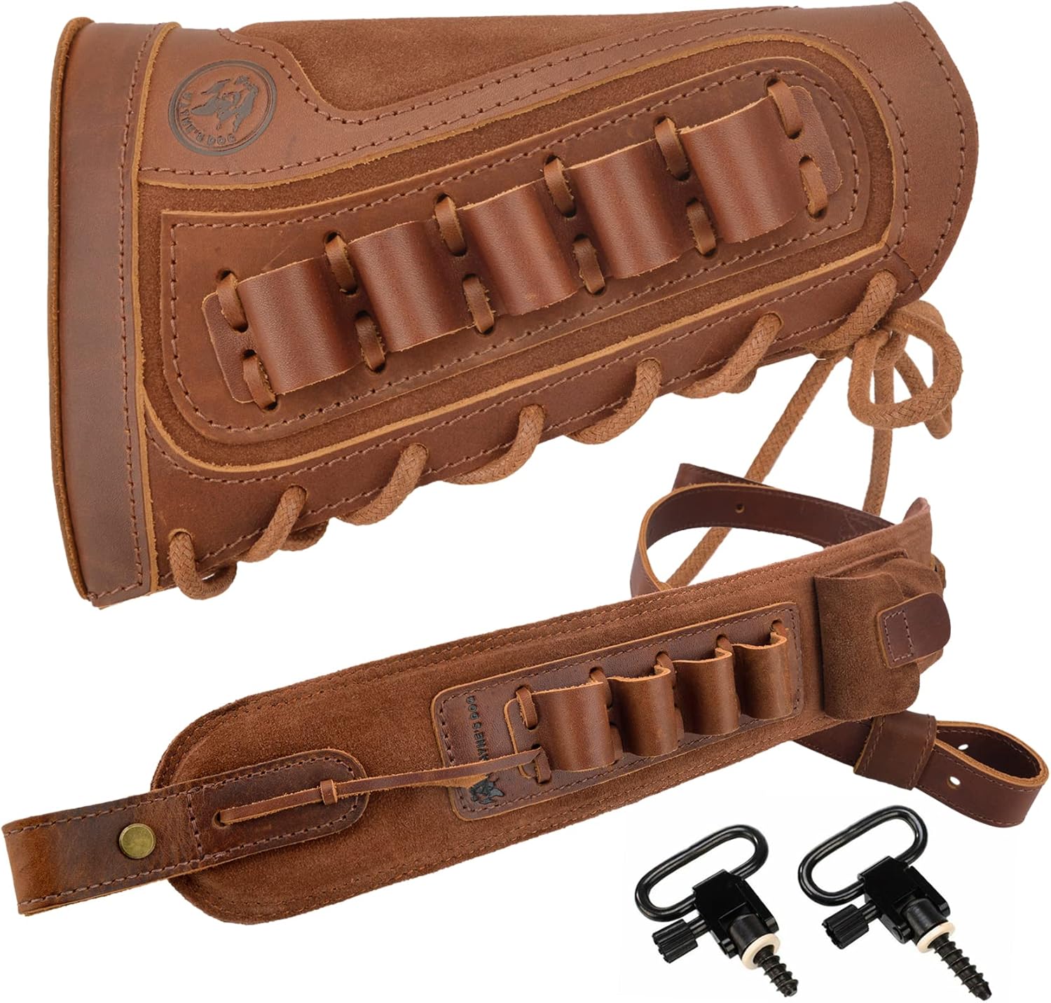 WAYNE’S DOG 1 juego de funda de cuero para rifle con eslinga de pistola de fósforo para zurdo o cazador derecho