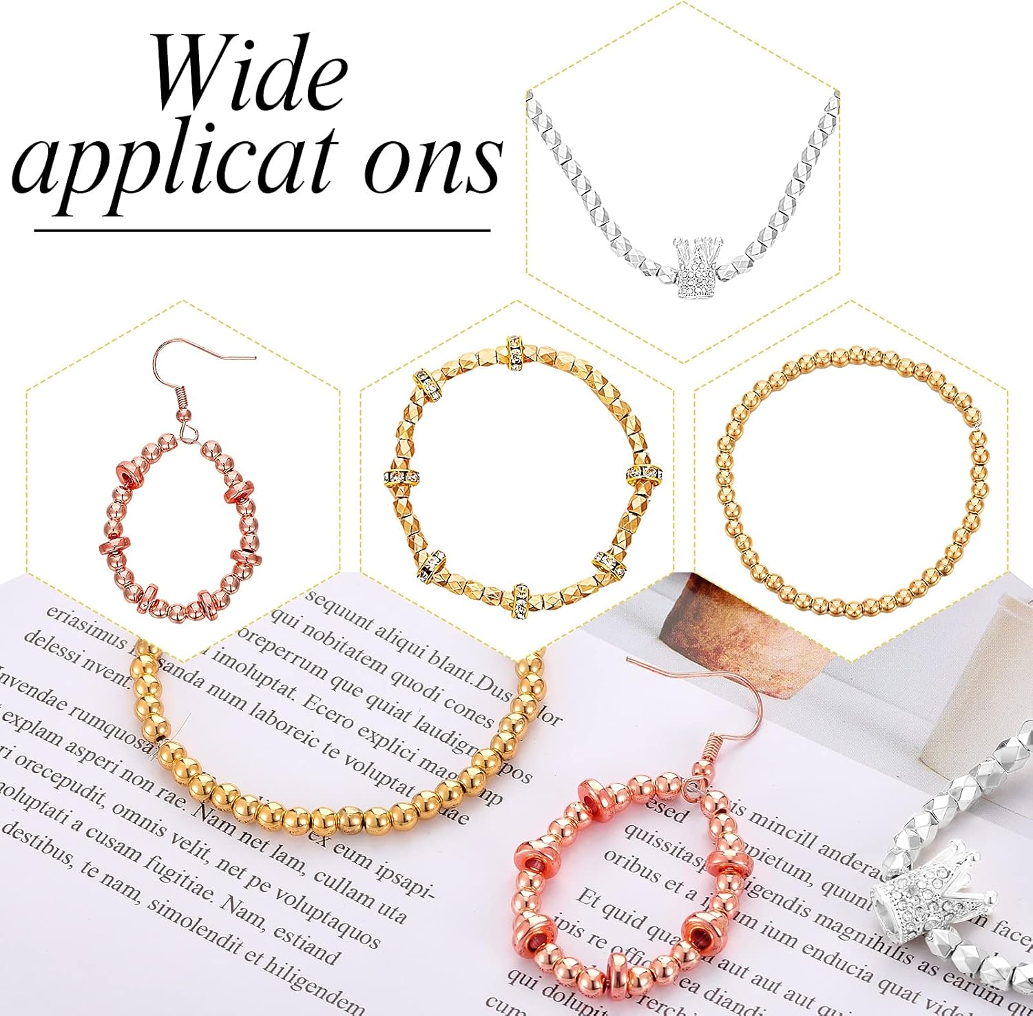 3630 cuentas espaciadoras surtidas, cuentas de cubo Rondelle facetadas, cuentas cuadradas espaciadoras de columna, dijes de joyería redondos de