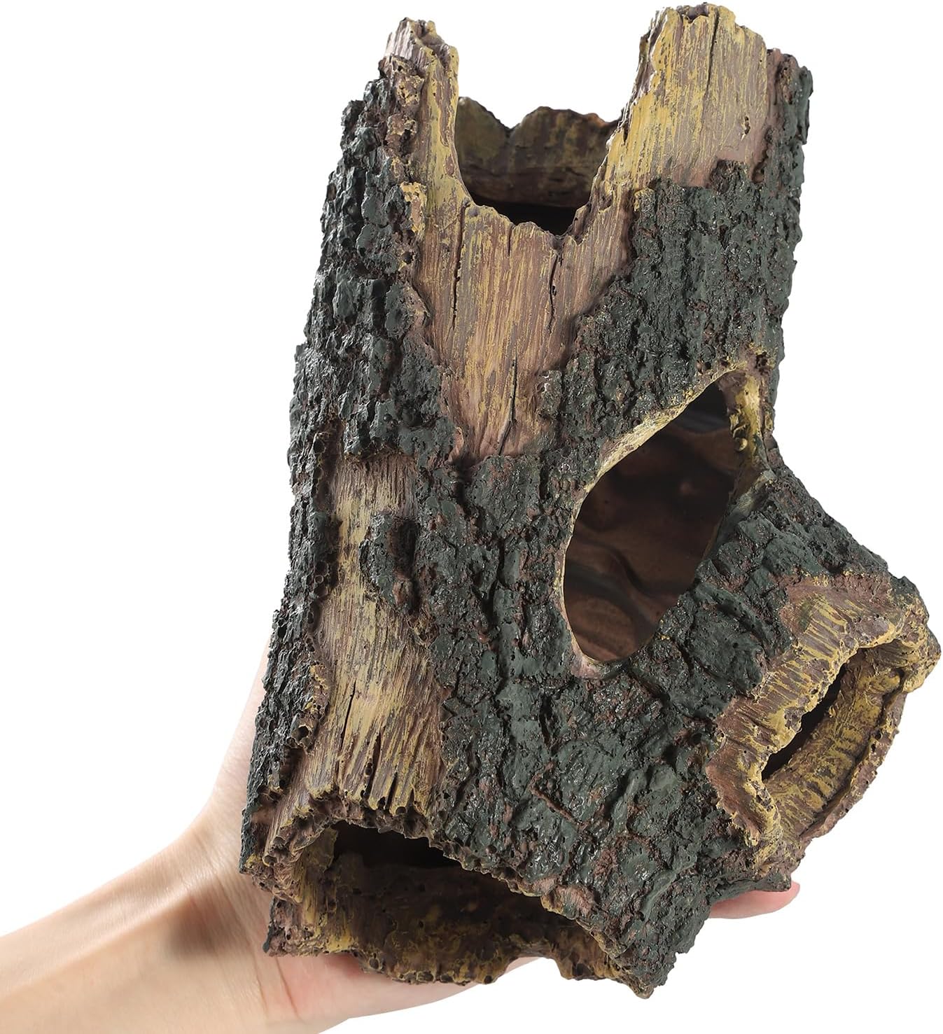 Decoraciones de madera para acuario, troncos falsos de resina, decoración de terrario, escondite de acuario para cuevas de peces, tortugas pequeñas,