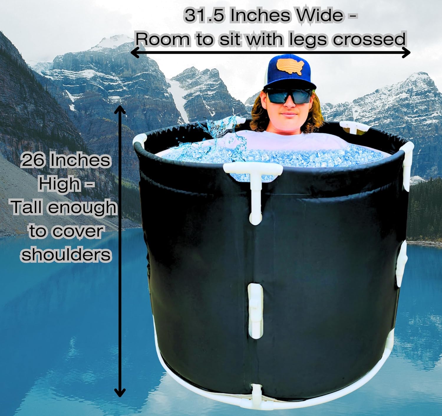 Baños de hielo en casa – Bañera fría, bañera de hielo XL, bañera portátil, bañera de hidromasaje portátil, cápsula de hielo, bañera plegable, bañera