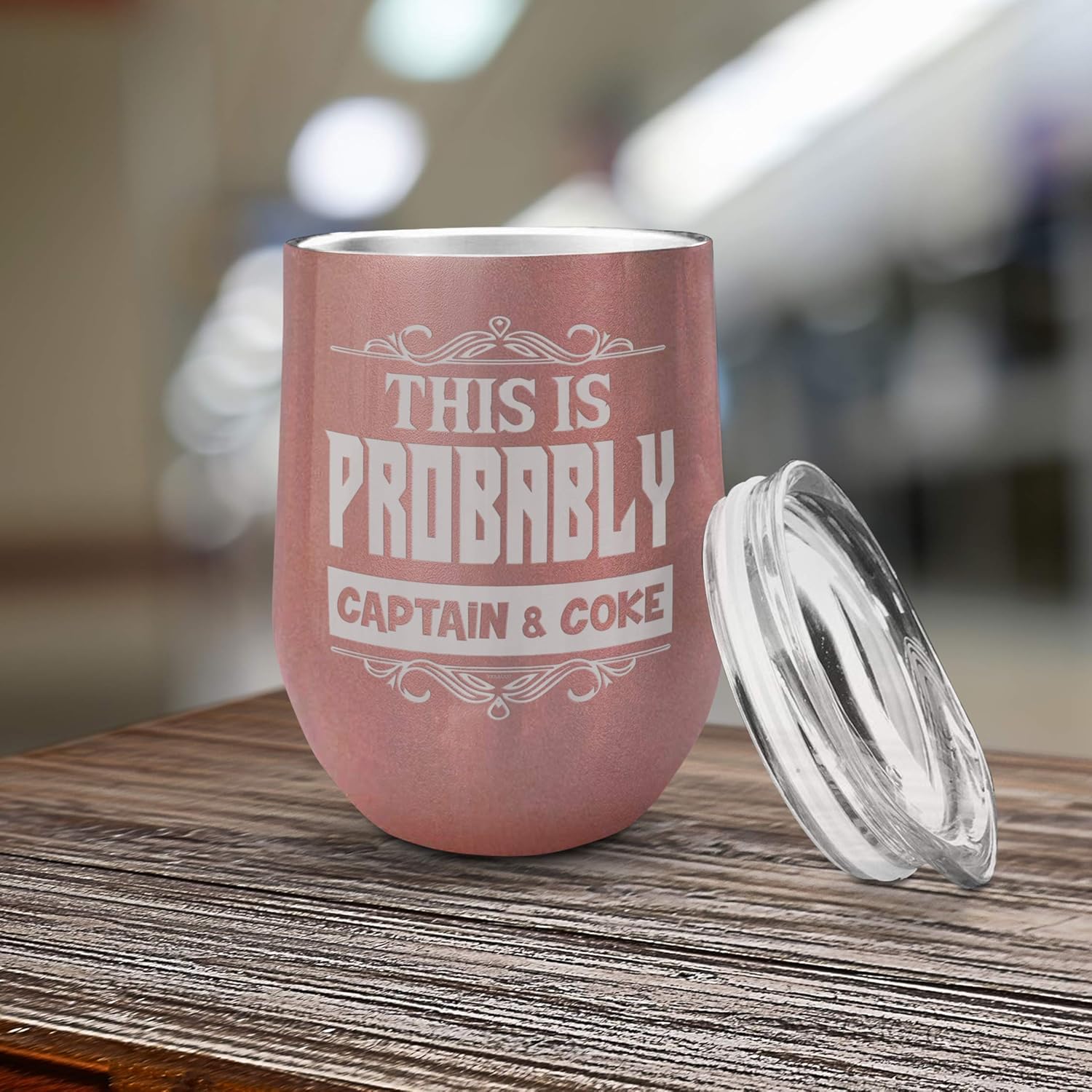 This Is Probably Captain & Coke – Vaso aislado de doble pared con tapa a prueba de salpicaduras, regalo divertido para alguien que ama beber regalos