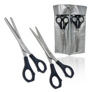 Cynamed Tijeras profesionales de corte de pelo de peluquero de la serie Razor Edge – Tijeras de salón de acero inoxidable – Longitud total – Ajuste Cynamed Tijeras profesionales de corte de pelo de peluquero de la serie Razor Edge – Tijeras de salón de acero inoxidable – Longitud total – Ajuste